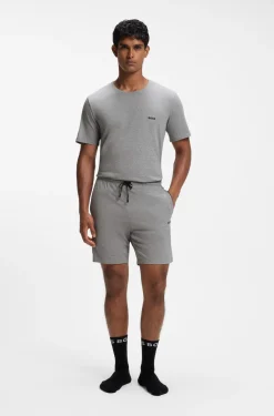 Shorts aus Stretch-Baumwolle mit Logo-Stickerei