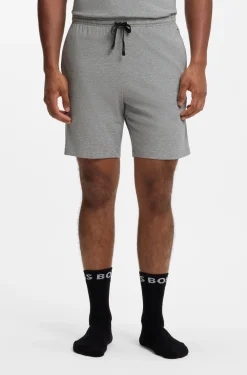 Shorts aus Stretch-Baumwolle mit Logo-Stickerei