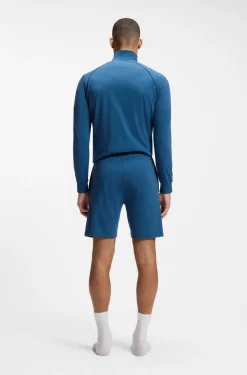 Shorts aus Stretch-Baumwolle mit Logo-Stickerei