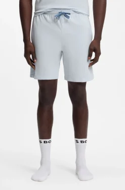 Shorts aus Stretch-Baumwolle mit Logo-Stickerei