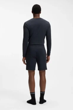 Shorts aus Stretch-Baumwolle mit Logo-Stickerei