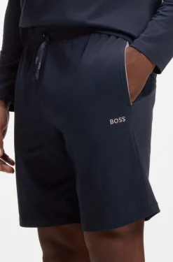 Shorts aus Stretch-Baumwolle mit Logo-Stickerei