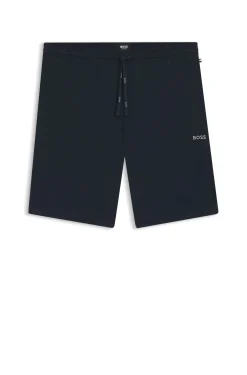 Shorts aus Stretch-Baumwolle mit Logo-Stickerei