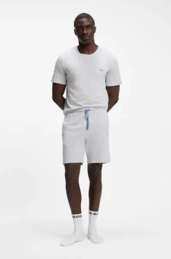 Shorts aus Stretch-Baumwolle mit Logo-Stickerei