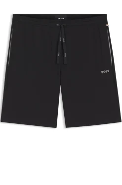 Shorts aus Stretch-Baumwolle mit Logo-Stickerei