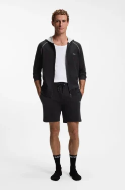 Shorts aus Stretch-Baumwolle mit Logo-Stickerei