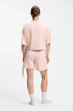Shorts mit Logo-Print und gerafften Seiten
