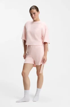 Shorts mit Logo-Print und gerafften Seiten