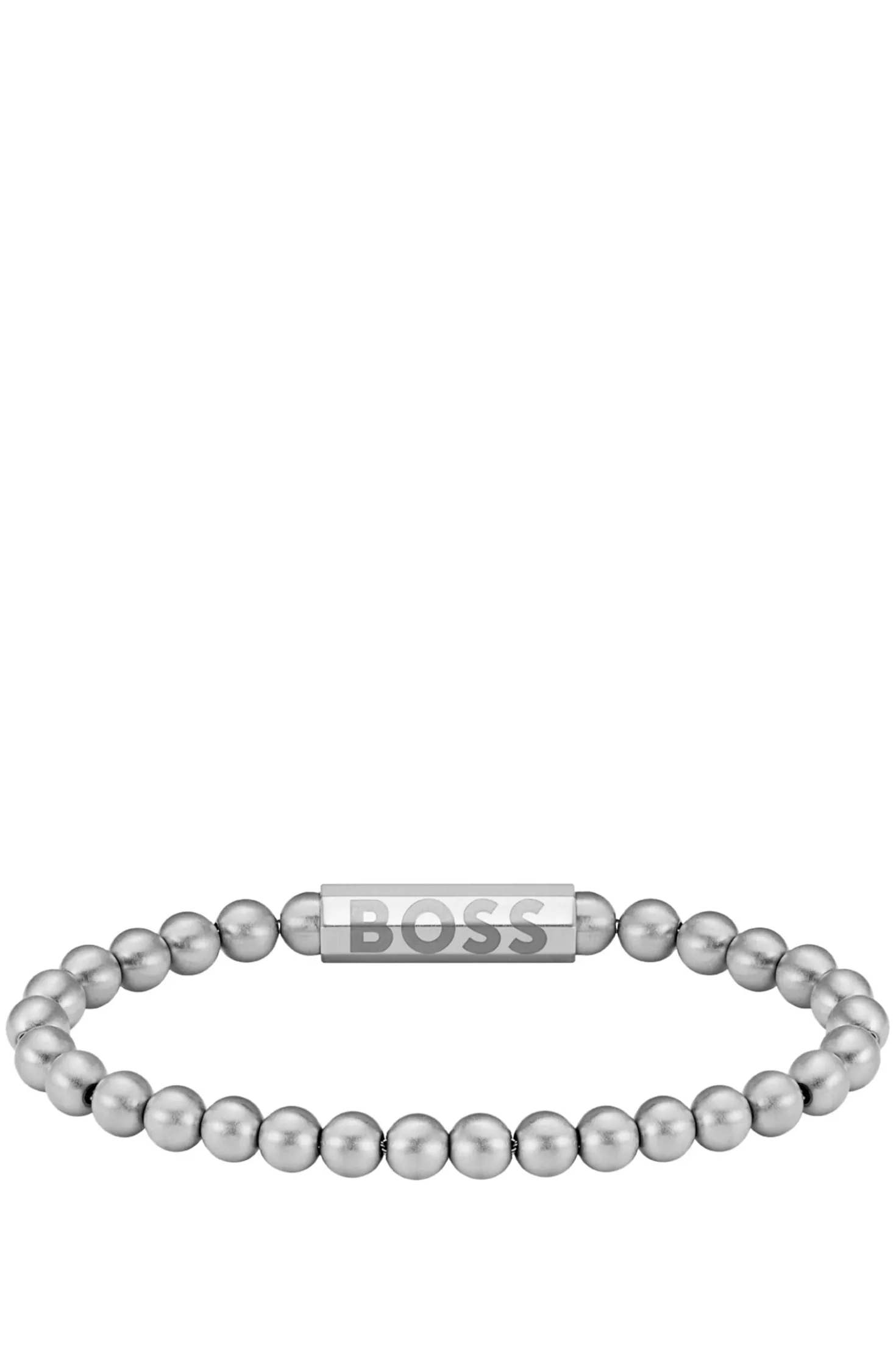 Silberfarbenes Armband mit Logo am Verschluss