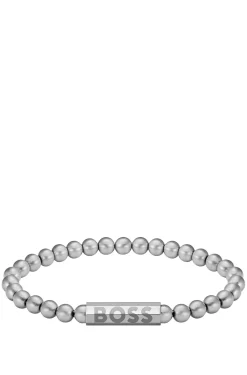 Silberfarbenes Armband mit Logo am Verschluss