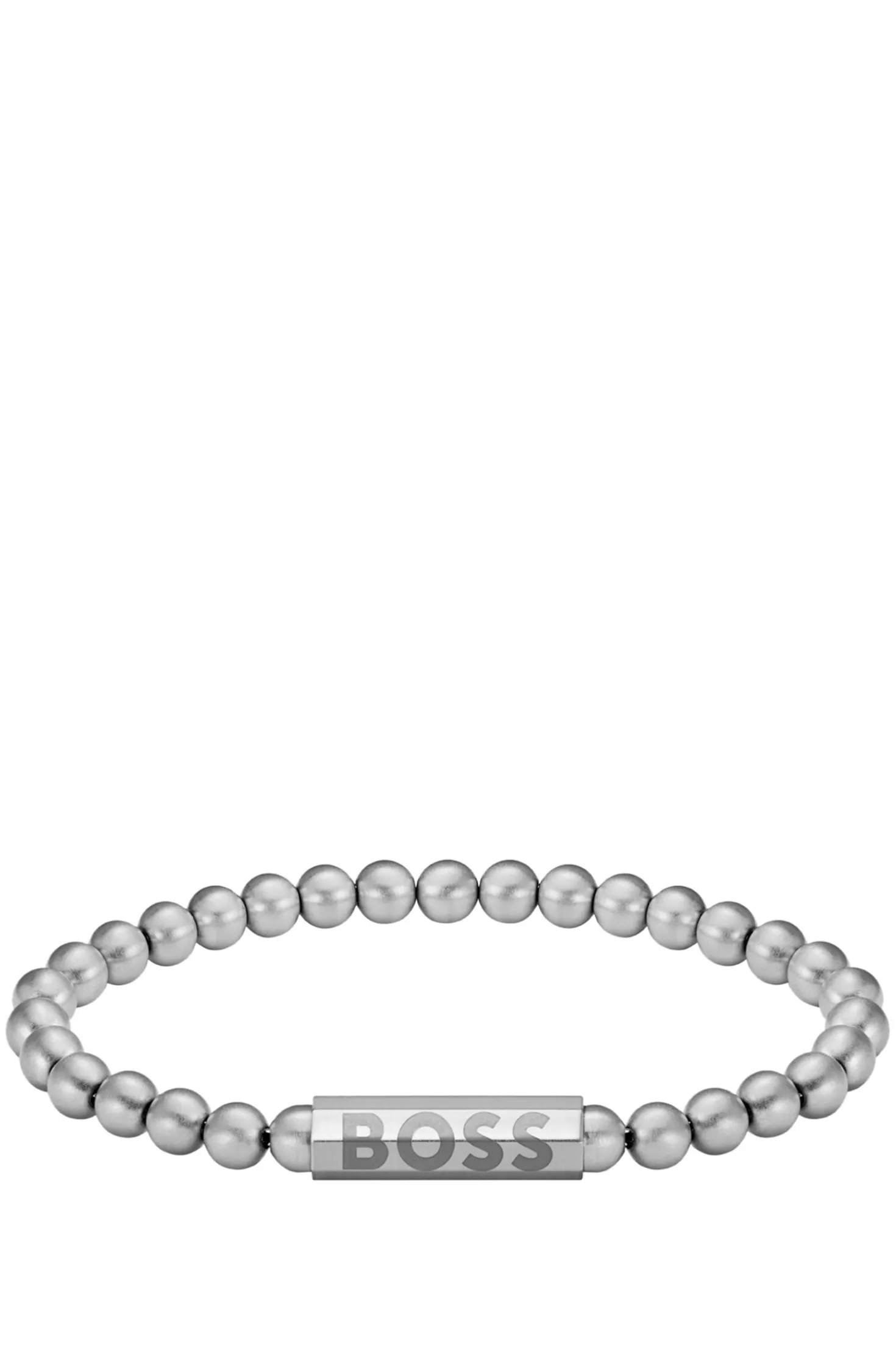 Silberfarbenes Armband mit Logo am Verschluss