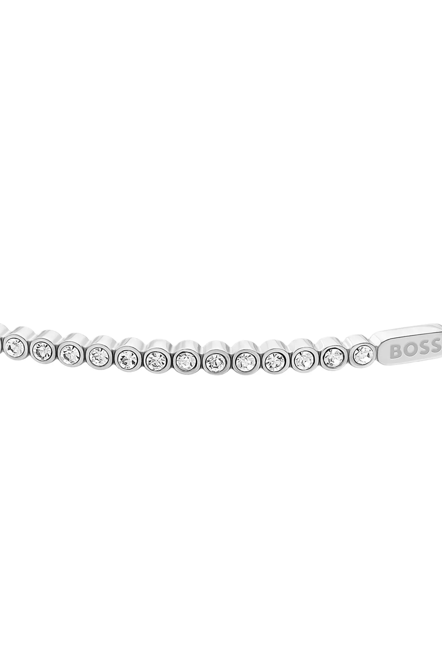 Silberfarbenes Kettenarmband mit Kristallbesatz