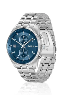 SKYTRAVELLER Chronograph mit blauem Zifferblatt und Edelstahlarmband