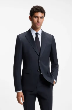 Slim-Fit-Anzug aus gestreifter italienischer Schurwolle