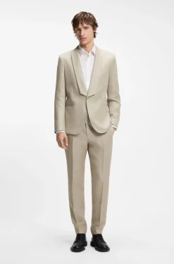 Slim-Fit Anzug aus Leinen-Twill
