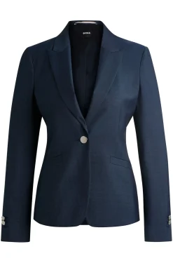 Slim-Fit Blazer aus Schurwoll-Twill in Denim-Optik