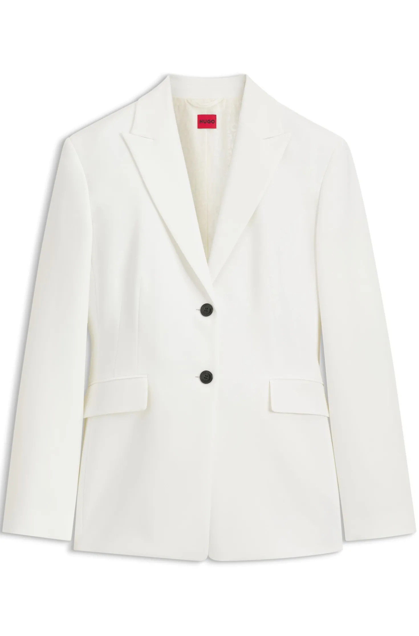 Slim-Fit Blazer mit kontrastfarbenen Knöpfen