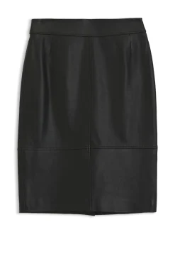 Slim-Fit Bleistiftrock aus Glattleder