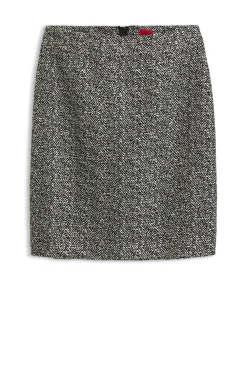 Slim-Fit Bleistiftrock mit Fischgrätmuster