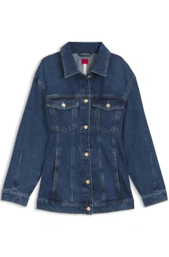 Slim-Fit Denim-Jacke mit Sanduhr-Silhouette aus japanischem Baumwoll-Denim
