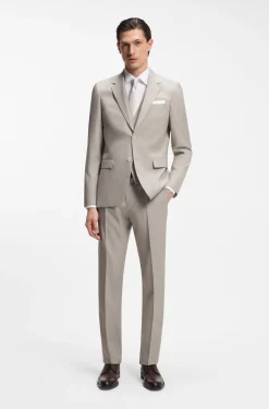 Slim-Fit Dreiteiler aus Schurwolle