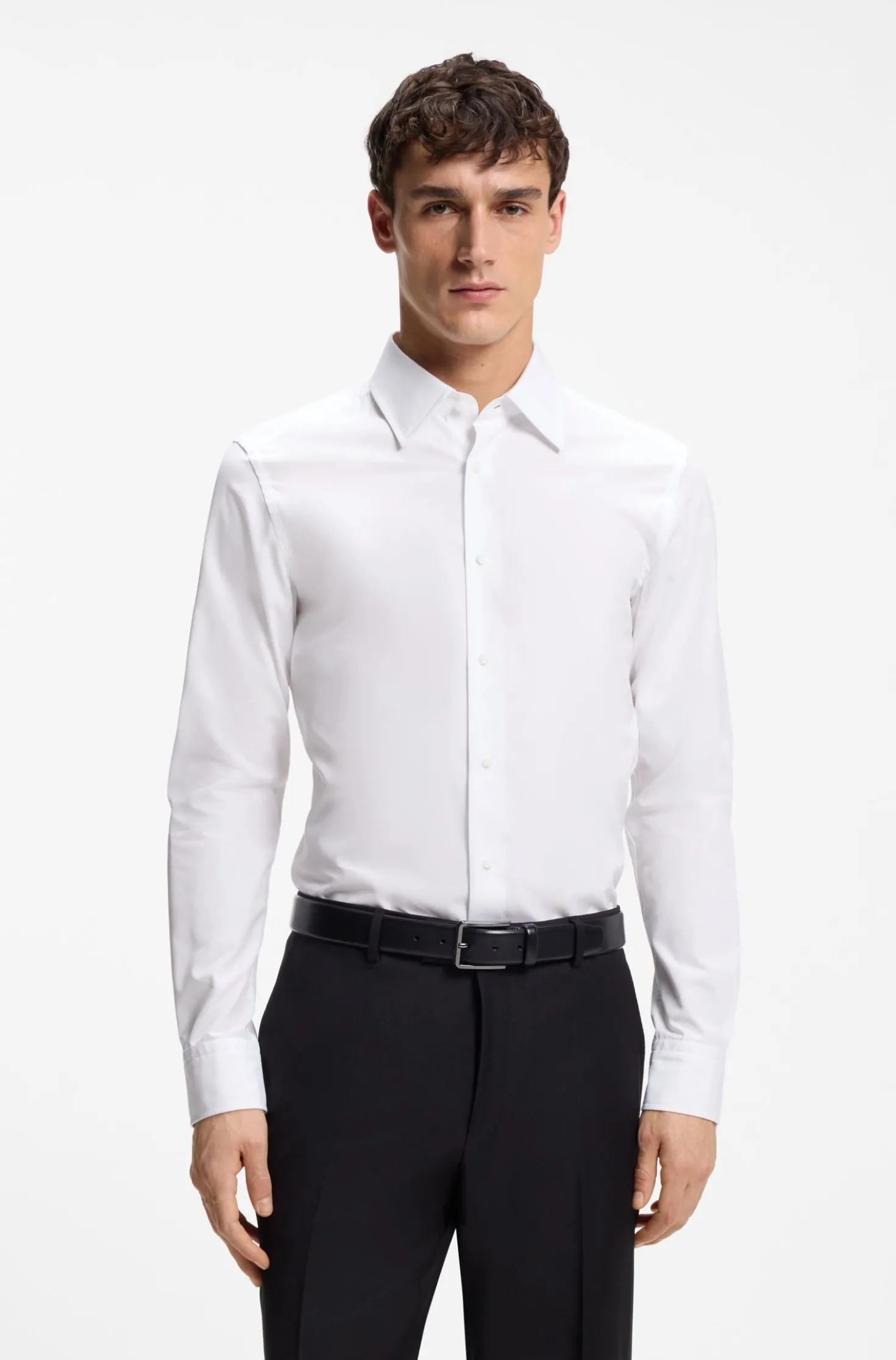 Slim-Fit Hemd aus italienischer Baumwoll-Popeline