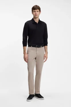 Slim-Fit Hose aus elastischer Baumwoll-Gabardine