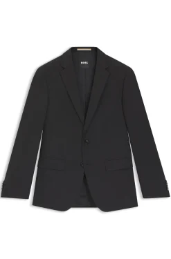 Slim-Fit Jacke aus Stretch-Wolle