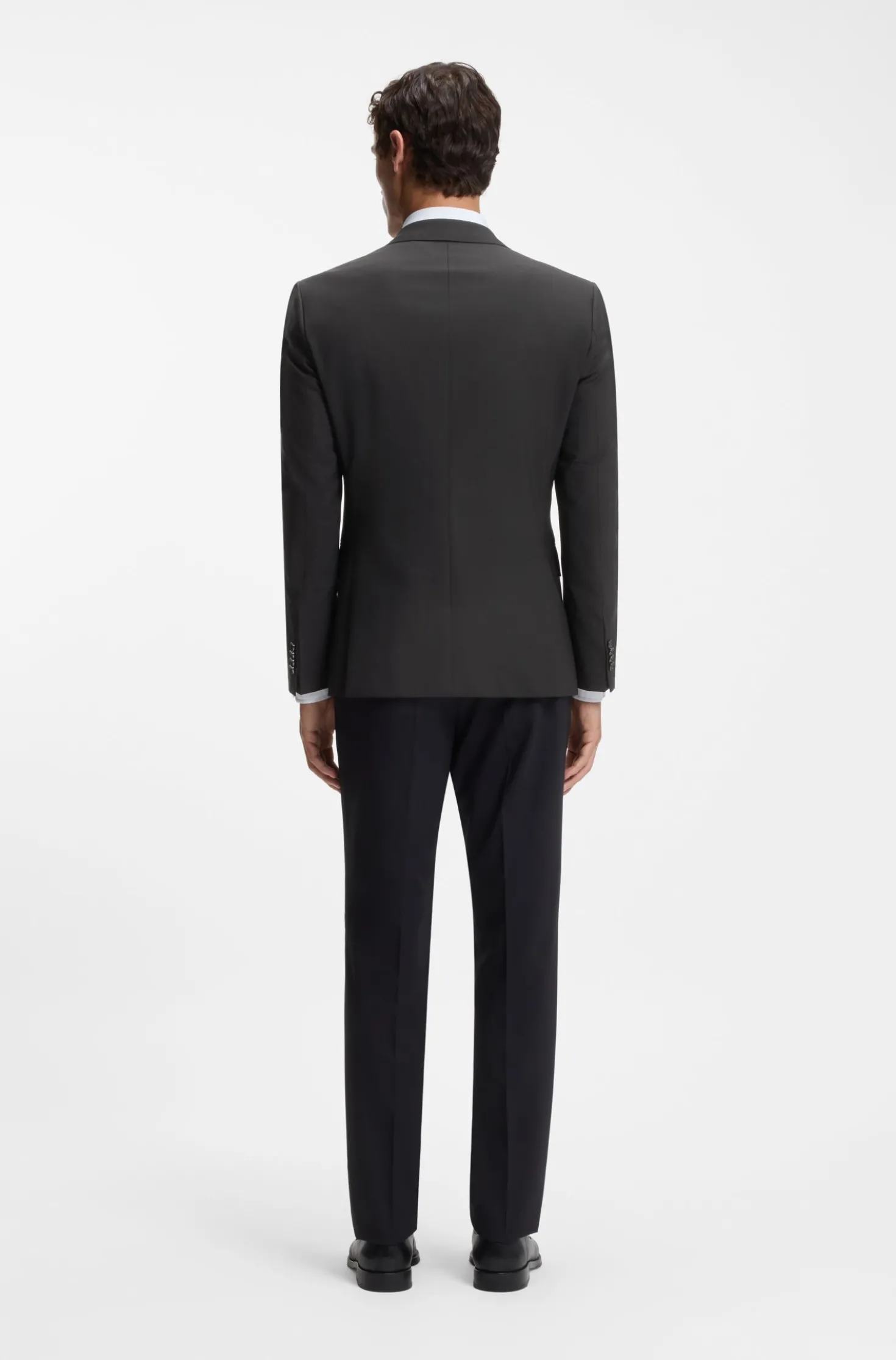 Slim-Fit Jacke aus Stretch-Wolle
