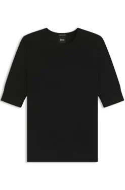 Slim-Fit Kurzarmpullover aus superfeiner Merinowolle