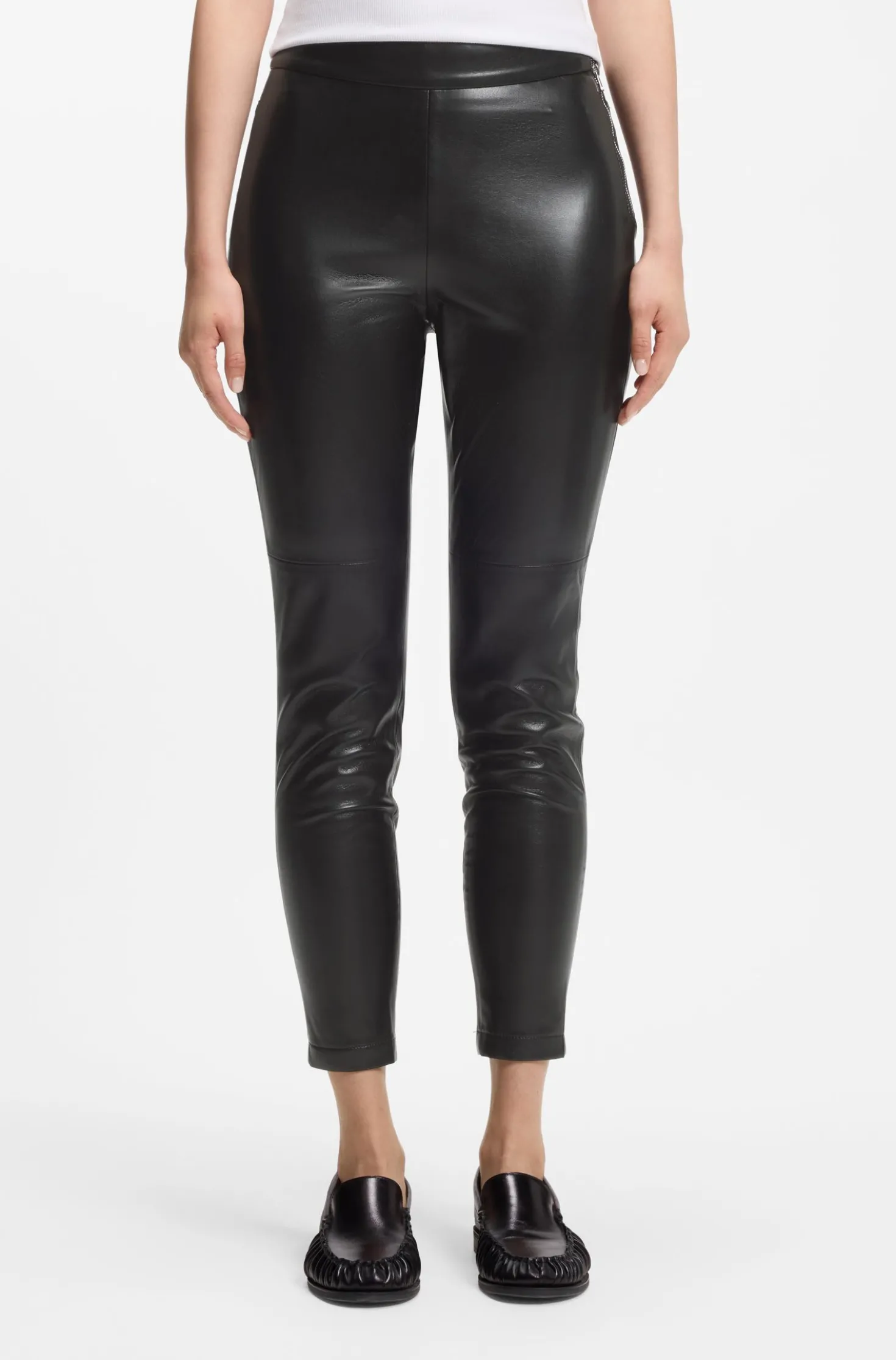 Slim-Fit Leggings aus Kunstleder