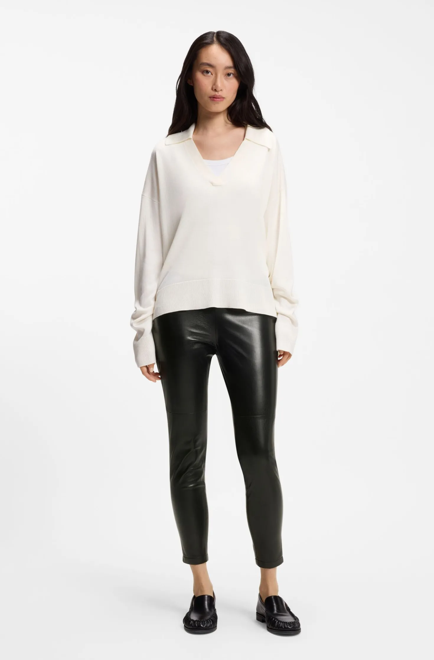Slim-Fit Leggings aus Kunstleder