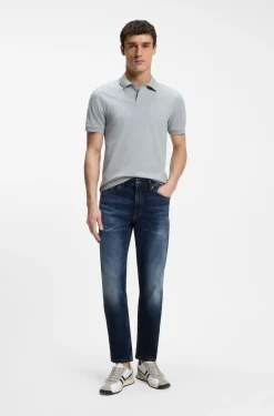 Slim-Fit Polohemd aus Stretch-Baumwolle mit Logo-Aufnäher