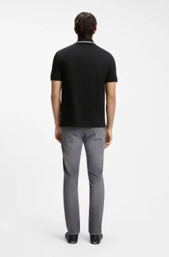 Slim-Fit Poloshirt aus Baumwolle mit gestreiftem Kragen
