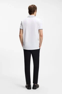 Slim-Fit Poloshirt aus Stretch-Baumwolle mit kontrastfarbenen Details