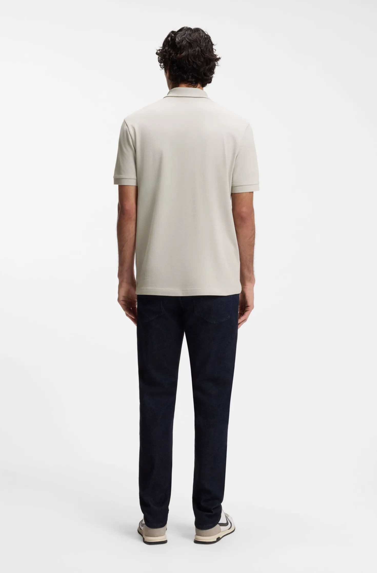 Slim-Fit Poloshirt aus Stretch-Baumwolle mit Reißverschluss