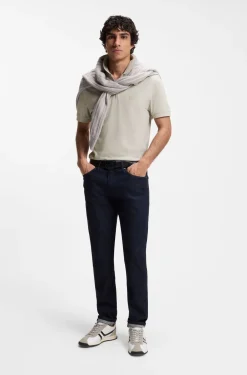 Slim-Fit Poloshirt aus Stretch-Baumwolle mit Reißverschluss