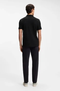 Slim-Fit Poloshirt aus Stretch-Baumwolle mit Reißverschluss