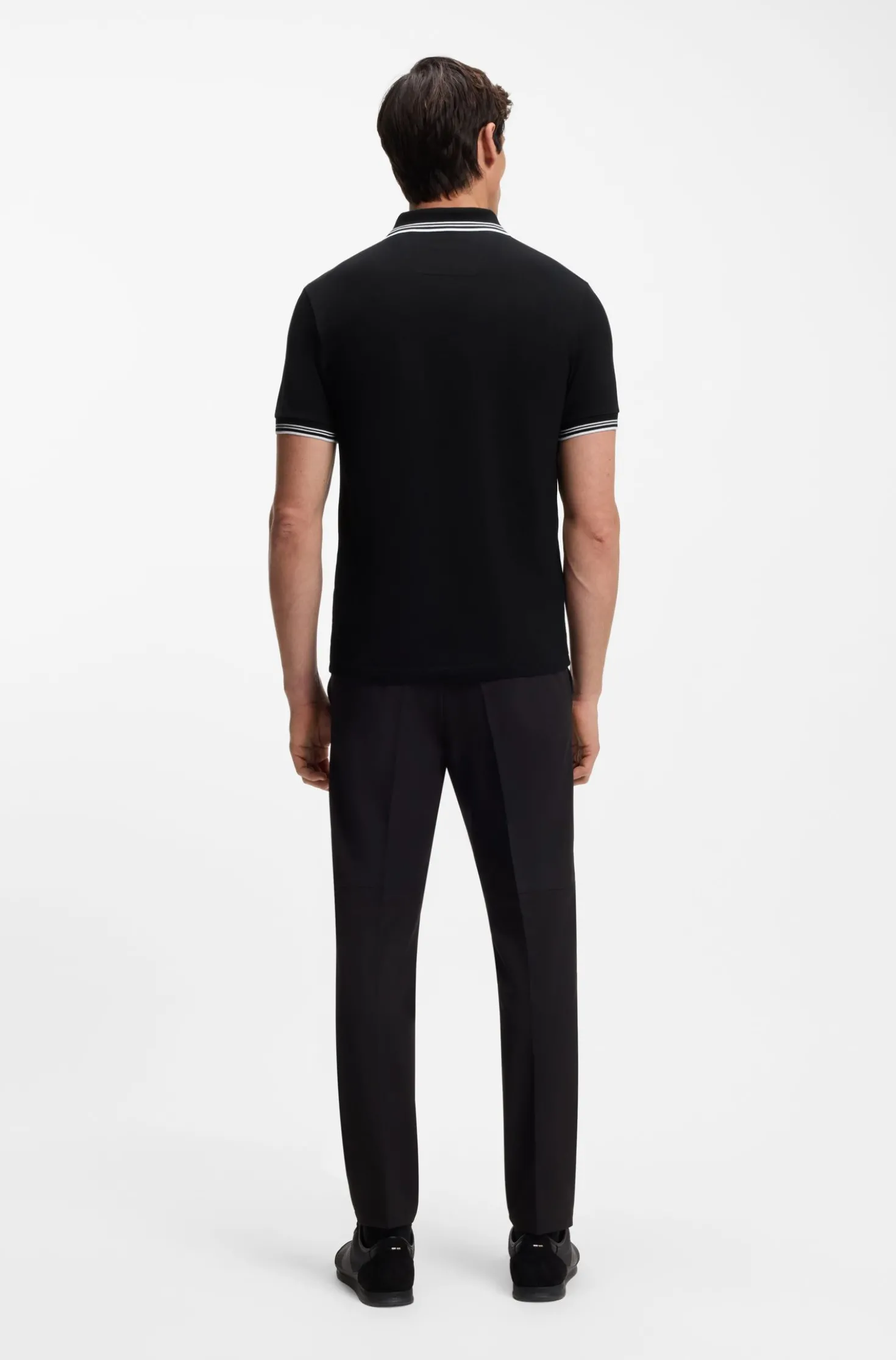 Slim-Fit Poloshirt mit Kontraststreifen-Details