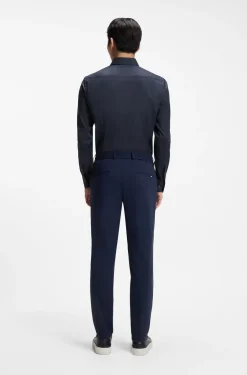 Slim-Fit Popeline-Hemd aus bügelleichtem Baumwoll-Mix