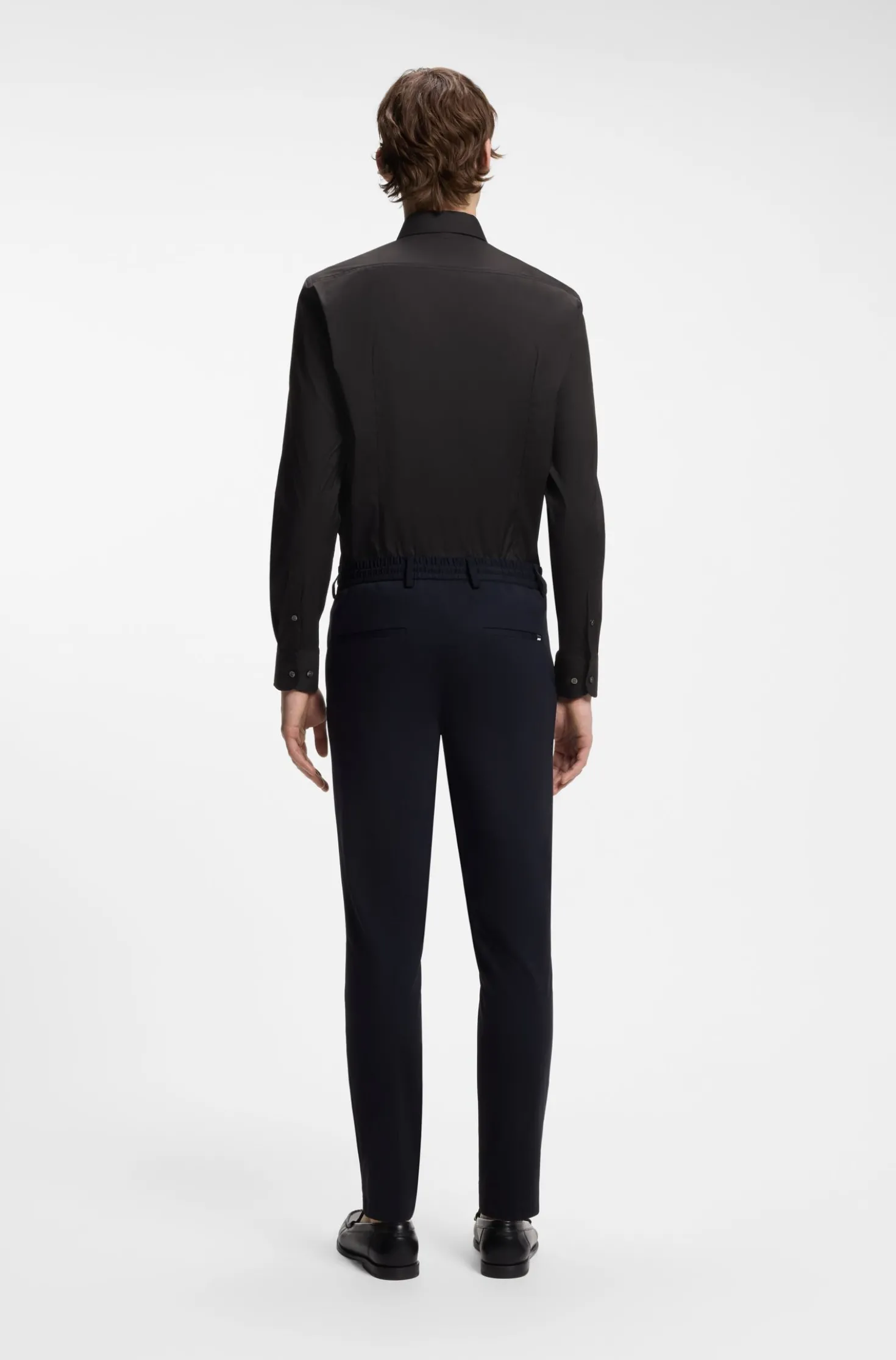 Slim-Fit Popeline-Hemd aus bügelleichtem Baumwoll-Mix