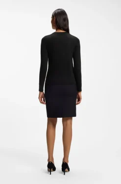 Slim-Fit Pullover aus Merinowolle mit Rundhalsausschnitt