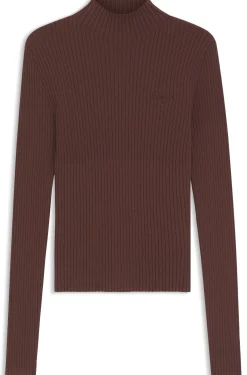 Slim-Fit Pullover mit Stehkragenausschnitt und Rippstruktur