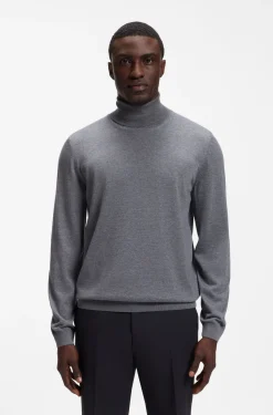 Slim-Fit Rollkragenpullover aus extrafeiner Merinowolle