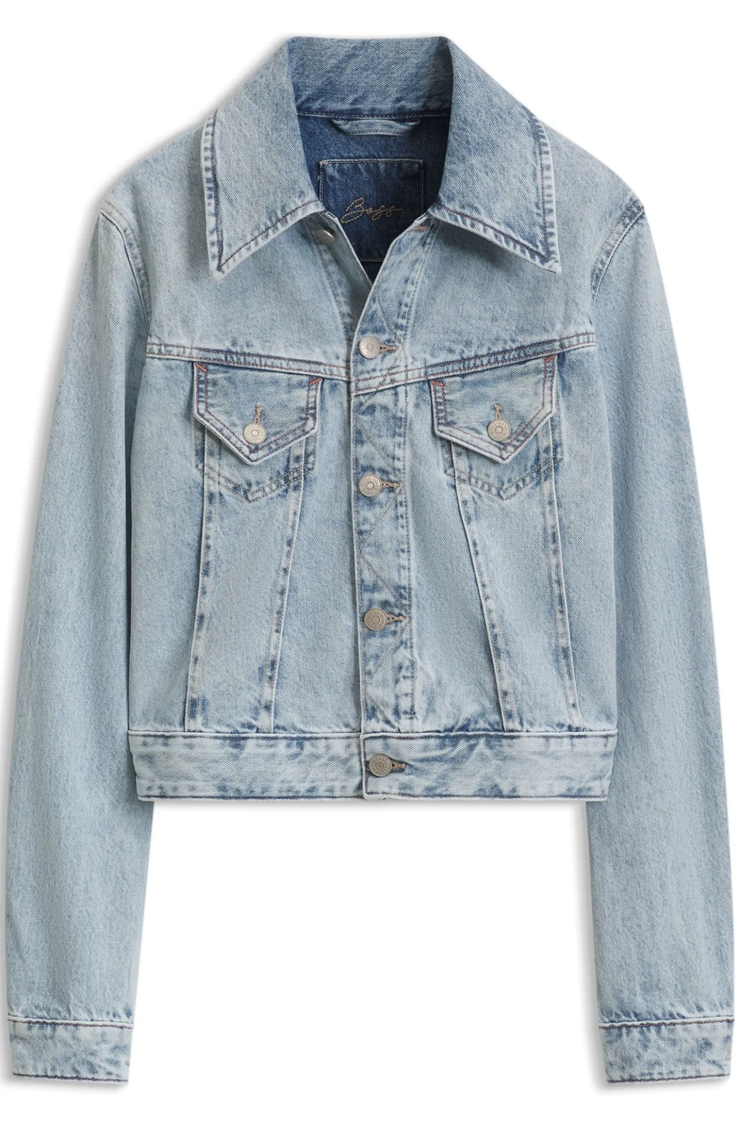Slim-Fit Trucker-Jacke aus Marble-Wash-Denim
