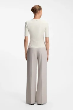 Slim-Fit T-Shirt aus elastischem Baumwoll-Modal-Mix