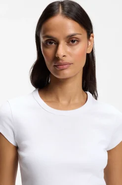 Slim-Fit T-Shirt aus Stretch-Baumwolle mit Logo-Stickerei