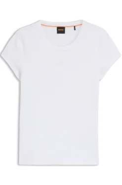 Slim-Fit T-Shirt aus Stretch-Baumwolle mit Logo-Stickerei