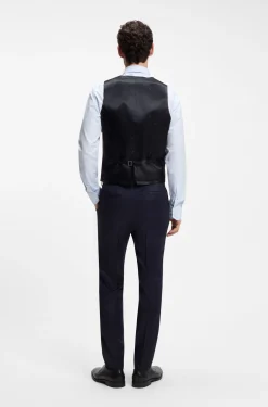 Slim-Fit Weste aus Schurwoll-Serge