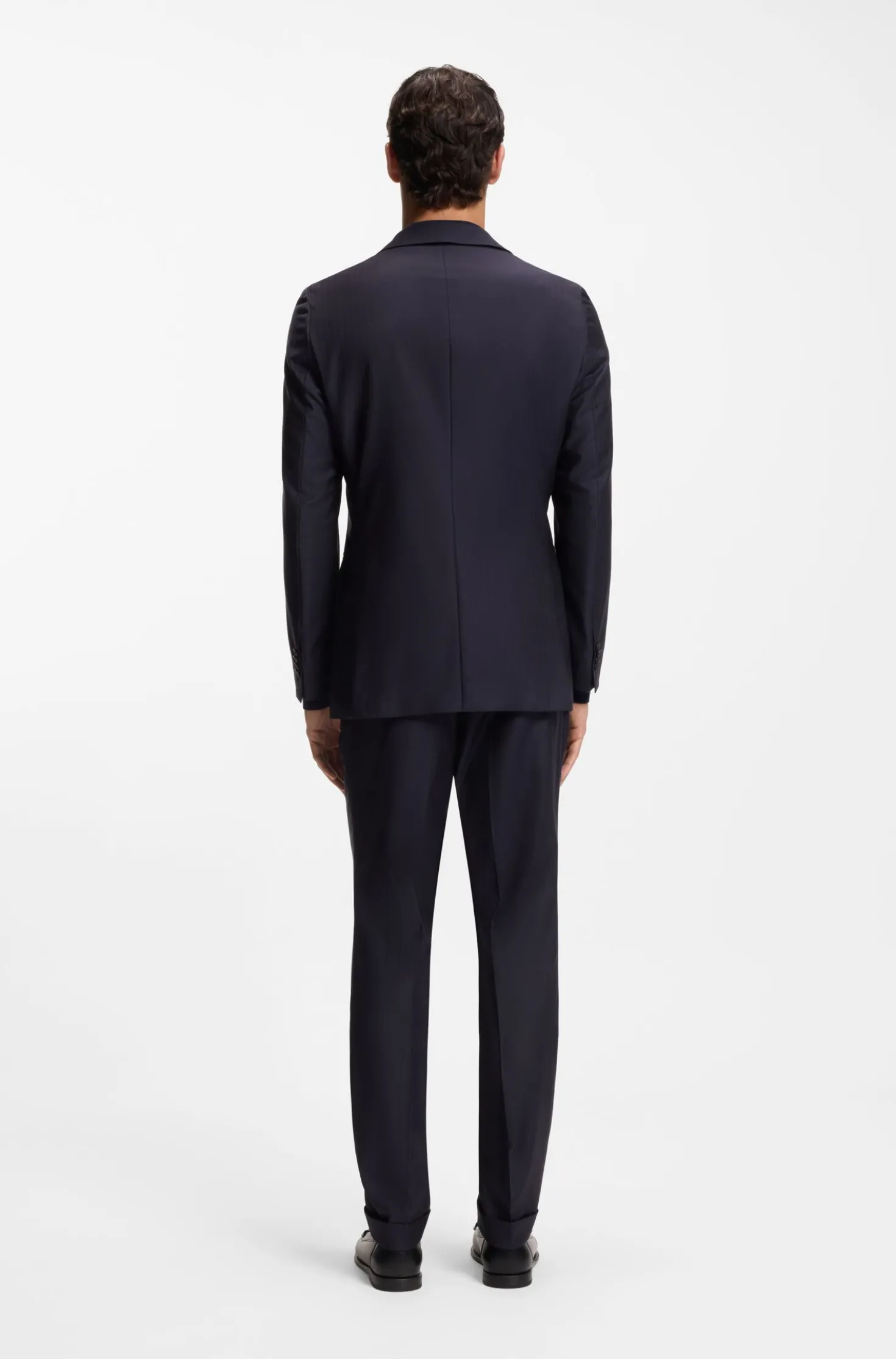 Slim-Fit Zweiteiler aus Schurwoll-Twill